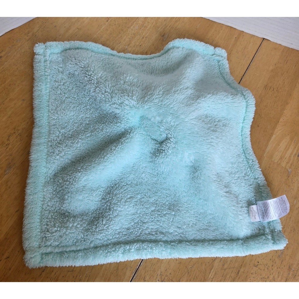 Chick Pea Mint Green White Bunny Rabbit Pink Bow Lovey Security Blanket 13 inch - Picture 5 of 11